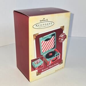 Hallmark "Rockin' With Santa" Record Player Music Keepsake Ornament 2005